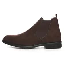 Bota Masculina Chelsea Botina Casual Coturno em Couro Camurça Legítima