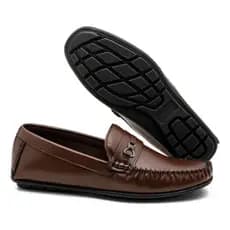 Sapato Masculino Mocassim Antiderrapante Casual Couro Confortável