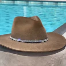 Chapéu Country Preto Lauana Prado com Strass Feminino Luxo