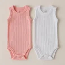 Body Regata Malha Canelada Bebê Premium Verão 100% Algodão RN