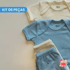 Kit 3 Body Canelado Verão Manga Curta, Menina e Menino Roupas Para Bebê Conjunto infantil