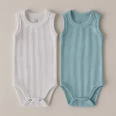 Regata Bebê Canelada Body Bebê 100% Algodão Look Moda Verão Infantil Estiloso Para Bebe RN