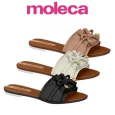 Sandália Moleca Feminina Rasteirinha Laço Versátil Conforto