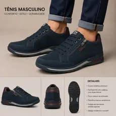 Sapatênis Masculino Pegada Casual Calce Fácil Amortech