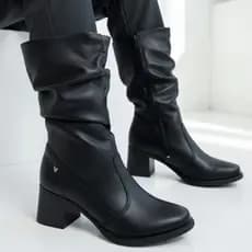 Bota Feminina Mississipi Aranni Salto Bloco Cano alto J0831