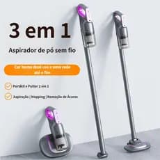 Aspirador elétrico 3 em 1 para uso doméstico, com funções de limpeza, aspiração e remoção de ácaros novo comecio