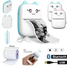 Mini Impressora gato Máquina de Imprimir Fotos , Textos E Desenhos Via Bluetooth Super Pratica comecio
