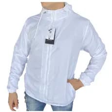 Jaqueta Corta Vento Masculino Branco,Semi Forrado,Academia,Treino,Secagem rapida
