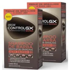 Kit 2x unidades Grecin Control Gx Shampoo De Barba e Redutor Grisalhos - Para todos os tipos de barba. Aparência jovem