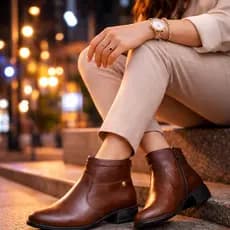 Botinha Country Feminina Cano Curto Bota Da Moda Elegante Casual Premium