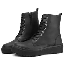 Bota Coturno Feminina Cano Médio Tratorada Estilo Urbano Conforto Premium para o Dia a Dia