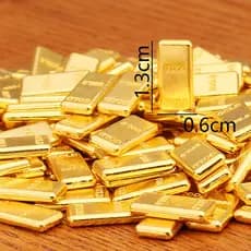 100 Peças Liga Pequena Barra De Ouro Simulação Recrutamento De Riqueza Pequeno Lingote Ornamento De Mesa