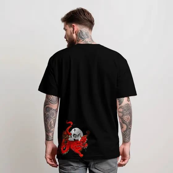 Camiseta Masculina OctoSkull Diverse T-Shirt Street Wear 100% Algodão Manfinity