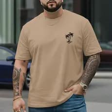 Camiseta Masculina Camisa em Algodão Tecido Premium Coqueiro Lançamento