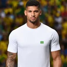 Camiseta Brasil Algodão Bandeira Minimalista Torcedor Copa Mundial 2026 Hexa Dourartti