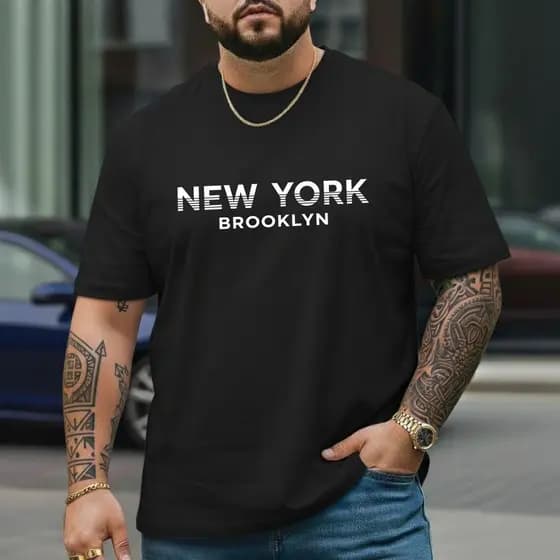 Camiseta Masculina P ao G5 Camisa em Algodão Tecido Premium NEW BROOKLIN Lançamento