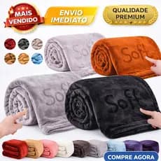 Coberta Manta Microfibra Para Casal 1.80x2.00 Quentinhas