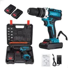 Parafusadeira Furadeira Parafusadora 12V OU 21V com 2 Baterias Sem Fio Bivolt Com Maleta