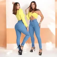 Calça Jeans Feminina Skinny Algodão Elastano Cintura Alta