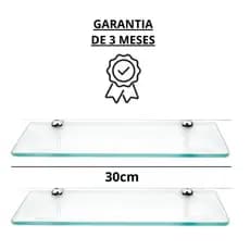 Kit Com 2 Porta Shampo Reto Vidro Incolor