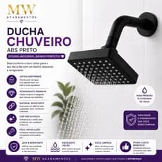 Chuveiro Ducha Articulável ABS Preto