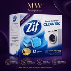 Zif Limpa Maquina de Lavar Roupas 12 Pastilhas Rende até 1 Ano Lavadoras frontal e superior com Tecnologia Cleantec