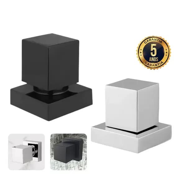 ACABAMENTO PARA REGISTRO DECA 16 ESTRIAS QUADRADO LUXO METAL CORES PRETO E CROMADO
