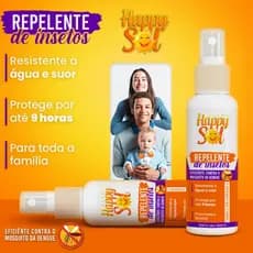 Spray Repelente De Insetos Com Icaridina 9h de Proteção HAPPY SOL 120ml