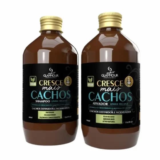 Kit Shampoo Cresce Mais Cachos 500ml Tratamento Para Modelar e Crescimento de Cachos