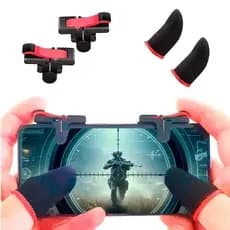 Kit Luvinha de Dedo Gamer + Gatilho para Celular Call Of Duty Free Fire Pubg