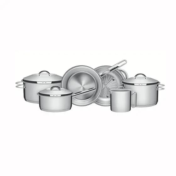 Conjunto De Panelas Em Aço Inox 6Pcs Linha Solar - Tramontina