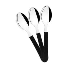 KIT - 12 Colheres de Sopa Leme Com Lâmina em Aço Inox Cabo Preto CPBAG - Tramontina 23183400