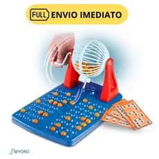 BRINQUEDO INFANTIL BINGO  90 BOLINHASGLOBO GIRATÓRIO JOGO COMPLETO +48 CARTELAS