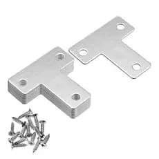 Suporte em T de Aço Inoxidável para Móveis - 40mm e 80mm - Fixação Prática para Mesas, Cadeiras, Camas e Prateleiras