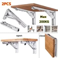 Kit 2 Peças Suporte Mão Francesa Retrátil Dobrável Reforçada 35cm 40cm Para Mesa Balcão Cantoneiras Preto E Branco