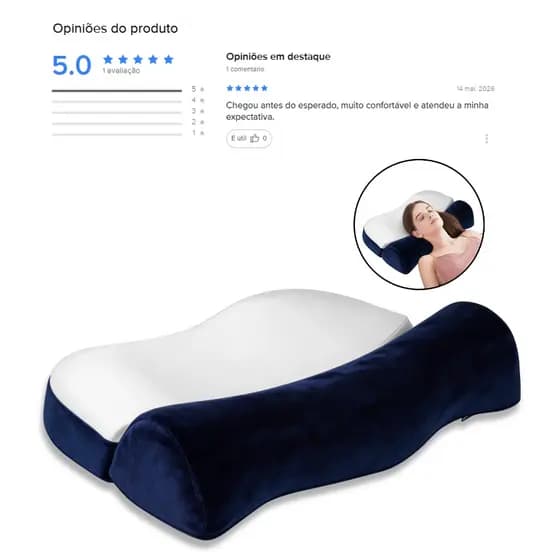 Travesseiro Cervical Ortopédico Viscoelástico Anti Ronco: Toque Macio, Sono Profundo, Alívio Dor & Suporte Ajustável