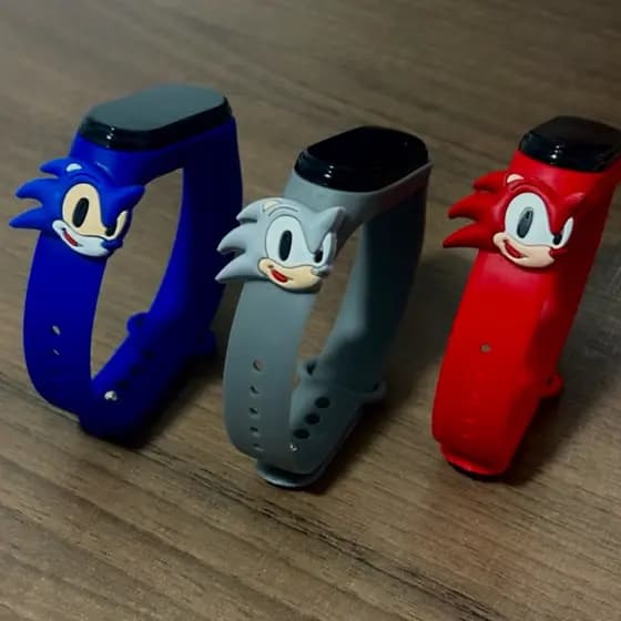 3 Relógios Infantil Digital Sonic Led à Prova D’água Esportivo
