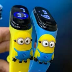 2 Relógios Digital Infantil Minions Led à Prova D’água