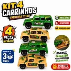 Kit 4 Carrinhos De Brinquedo Miniatura Militar Exercito Caminhão de Plástico Alta Qualidade