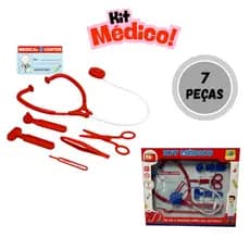 Kit Médico de Brinquedo 7 peças | presente infantil educativo | doutor doutora | criança | menina ou menino