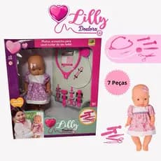 Boneca médica Lily doutora infantil presente educativo menina brinquedo de criança bebê acessório diversão brincadeira