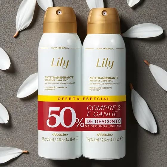 Kit 2 Desodorantes Antitranspirante Lily Aerossol O Boticário | beleza | perfume intenso| 48 horas de duração