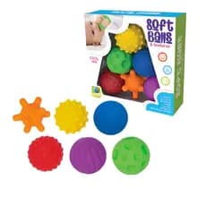 KIT 6 bolas Sensorial Soft Balls & Texturas para bebês - presente - Brinquedo educativo sensorial