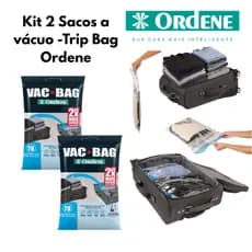 Kit 2 Sacos a Vácuo organizador Trip Bag 2x Mais espaço - Vac Bag - Ordene - Não precisa de bomba - 60 cm x 40 cm (cada)