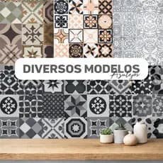 Papel de Parede Adesivo Lavável Para Cozinha Banheiro Azulejo Diversos Modelos Autocolante