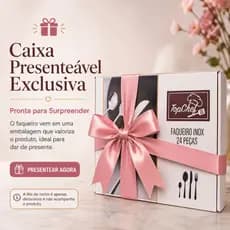 Jogo Faqueiro 24 Peças Inox Completo Luxo Mesa Posta Presente Dia das Mães Cozinha Jantar Top Chef
