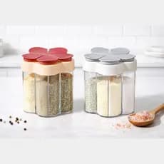 Porta condimentos 5 em 1 Organizador de Temperos Cozinha Multifuncional  Pequeno com Dosador
