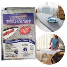 Capa Para T谩bua De Passar Roupa Forro T茅rmico Furadinho Assessorlar Premium Cinza
