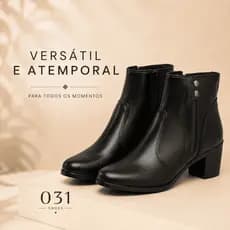 Bota Cano Curto Feminina com Zíper Lateral – Estilosa, Macia e Versátil – 34 ao 40