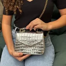 Bolsinha Feminina Metalizada Alça Corrente Baladinha Artlife